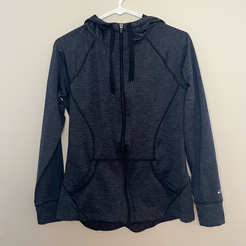 C9 by Champion heathered grey fleece full zip drawstring hooded sweatshirt S